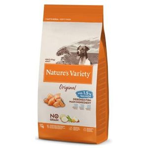 Nature's Variety Original No Grain hondenvoer voor kleine volwassen honden, graanvrij, met zalm zonder doornen, 7 kg