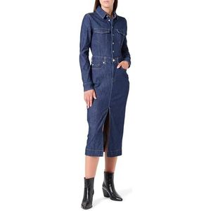 7 For All Mankind L/S maxi-jurk Halona, Donkerblauw, XS