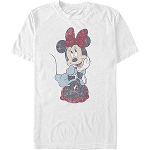 Disney Classics Mickey Classic - Simple Minnie Sit Unisex Crew neck T-Shirt White XL