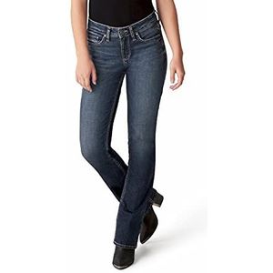 Silver Jeans Suki Mid Rise Slim Bootcut Jeans voor dames, Dark Power Stretch, 29W x 31L