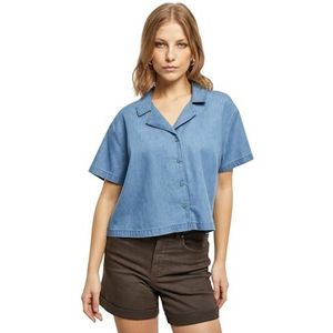 Blouse - Klassieke Blouse - Denim - Effen - Knoopsluiting