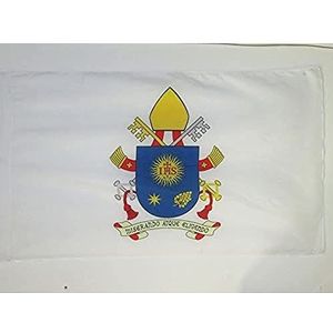 Wapen van Paus Franciscus Vlag 90x60 cm voor een paal - Vaticaanse vlaggen 60 x 90 cm - Banier 2x3 ft met gat - AZ FLAG