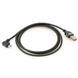 System-S Micro USB 2.0-kabel haakse 90 graden hoekstekker (links/male) adapter datakabel en oplaadkabel 100 cm
