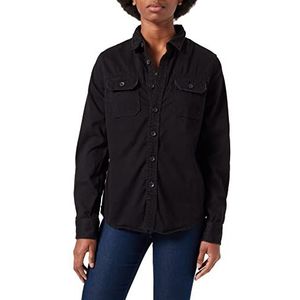 Brandit Vintage damesshirt, longsleeve klassiek overhemd, zwart, L