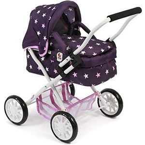 Bayer Chic 2000 555 71 - Mini poppenwagen Smarty, voor kinderen vanaf 2 jaar, sterren paars, 56 x 37 x 56 cm