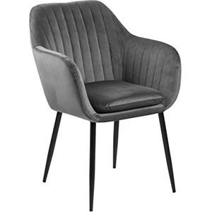 Sohome - Albin - Eetkamerstoel - Donkergrijs - Velvet - Houten Poten