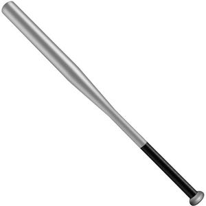 Honkbalknuppel van staal, 71 cm, versterkt, super duurzaam, gewicht 1 kg, zwart, kleur zilver/grijs