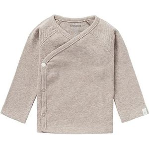 Noppies Overlap Ls Rib Nanyuki T-shirt voor baby's, uniseks, taupe melange, 68 cm