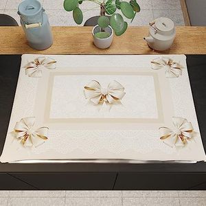 PETTI Artigiani Italiani - Fornuisafdekplaat, fornuisafdekking voor keuken, fornuisafdekking met digitale druk, strik, beige, 100% Made in Italy