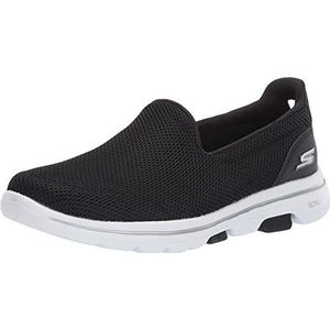 Skechers Go Walk 5 Sneakers voor dames, zwart, wit, 39 EU Breed
