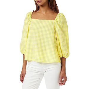 United Colors of Benetton Blusa 5YCNDQ04M tanktop, geel geruit 912, L dames, geel geruit 912, L