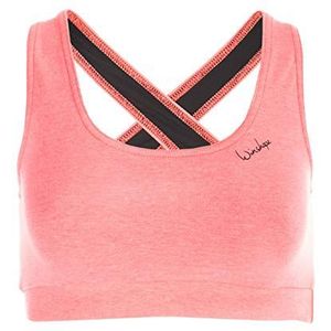 Sport - Dubbellaagse Bh - Neon Coral - Katoen/Polyester/Elastaan