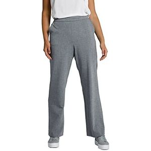 Ulla Popken Dames grote maten grote maten plus size broek, wijde, rechte pijpen, comfortabele band, stretch 800615, grijs melange, 42