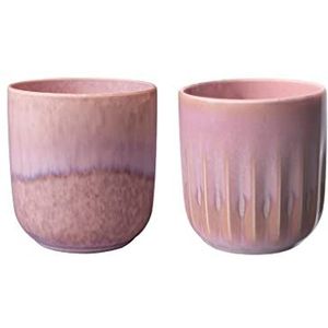 like. by Villeroy & Boch Perlemor Coral beker set 2dlg., porseleinen kopjes in de pottery stijl