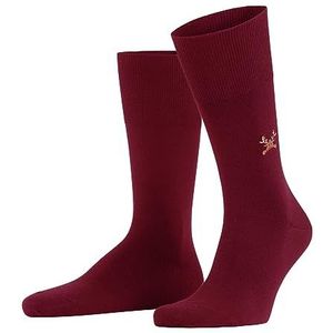 FALKE Heren Airport Rudolph scheerwol katoen halfhoog zonder patroon 1 paar sokken, rood (Scarlet 8077), 39-40