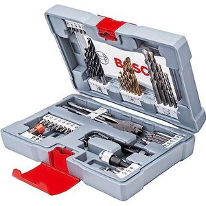 Bosch Accessories 49-delig bits/boren Premium X-Line set (betonboor, tegelboor, universeelhouder, dieptestop, ratelschroevendraaier titaan-nitride-laag, in stabiele koffer, Accessoires boor)