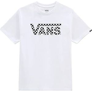 Vans Unisex Checkered T-shirt voor kinderen, wit/zwart, 8-10 jaar