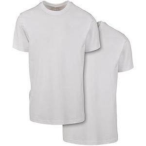 Build Your Brand Heren T-shirt Back Seam Tee 2-Pack, Basic T-shirt voor mannen, katoen, wit, XL