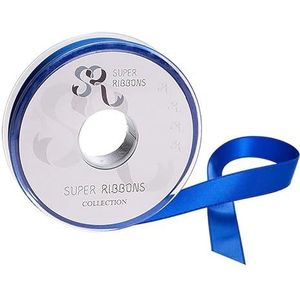 SR SUPER RIBBONS®™- Volledige rol 6 mm dubbelzijdig satijnen lint, 20 meter op rol - koningsblauw