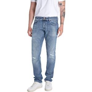 Replay Heren Straight Fit Jeans Grover Original Collectie, 009, medium blue., 32W x 32L