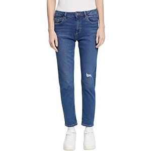 ESPRIT Stretch jeans met biologisch katoen, Blue Dark Washed., 27W