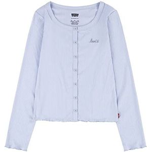 Levi's Kids Girl's Lvg ls Ronde Hals Geribbelde Gebreide L/S TOP, Halogeen Blauw, 8 Jaren