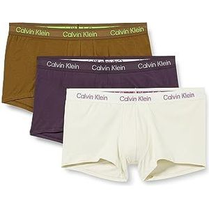Calvin Klein Heren Low Rise Trunk (Pack van 3), Veelkleurig (Bone Wt, Nshd, Koffielikeur), XS