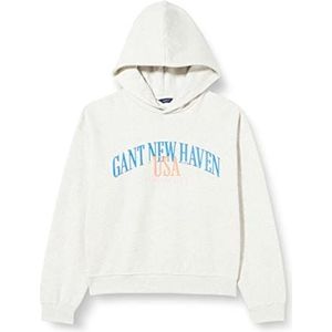 GANT Meisje USA Voluminous Hoodie met capuchon, rugger grey melange, standaard, Rugger Grey Melange, 176 cm