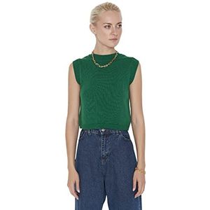 TRENDYOL Dames Bicycle Cottom Knit Sweater, smaragdgroen, M, emerald green, M