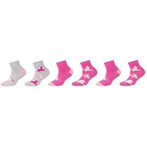 Camano Unisex Kinderen Online Children ca-Soft Organic Cotton Quarters 6-pack sokken, Phlox pink, 31/34, roze