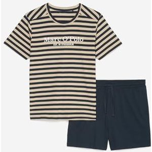 Marc O´Polo Mix & Match Short Pyjama voor heren, pyjamaset, beige/wit/marineblauw, M