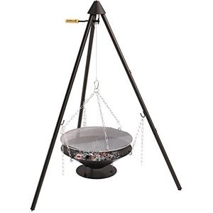 Barbecook driepoot hout BBQ Junko draagbare barbecue met draagtas inbegrepen, 60x60x166cm