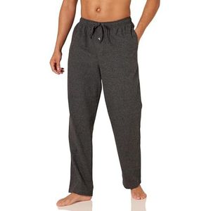 Amazon Essentials Men's Flanellen pyjamabroek (verkrijgbaar in grote en lange maten), Houtskoolzwart, XS