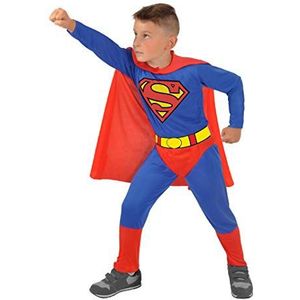 Ciao Superman verkleedkostuum voor jongens, officieel DC Comics (maat 8-10 jaar)