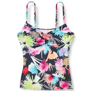 Firefly MEA Tankini-bovendeel Navy Dark/Flower 36