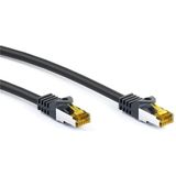 Goobay 91608 RJ45 patchkabel CAT 6A S/FTP (PiMF) met CAT 7 ruwe kabel / 500 MHz netwerkkabel/internetkabel RJ 45 stekker/LAN-kabel zwart 2 m