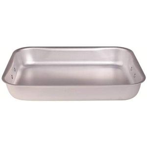 Pentole Agnelli Professioneel Aluminium 3 Mm. Rechthoekig Roosterplaat, Lengte 70 cm, Zilver