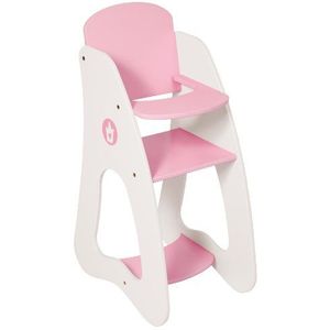 Bayer Design - 50101AA, poppenstoel Princess World, poppenmeubel, met geïntegreerd eetdienblad, roze, wit met kroon