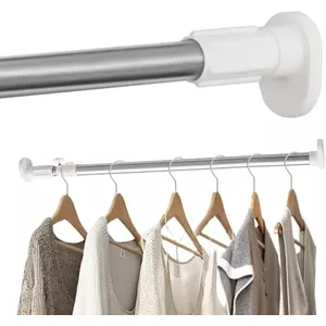 Sencys - Gordijnroede - Verstelbaar - Wit - 80-120cm - 2 Stuks