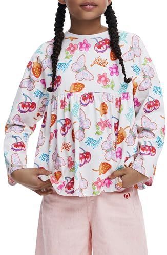 Desigual - T-shirt - Lange Mouwen - Ronde Hals - Fruitprint