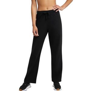 Champion Jersey broek voor dames, comfortabele katoenen loungebroek voor dames, 100% katoen, 80 cm, Zwart, XL