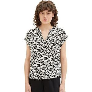 TOM TAILOR Dames 1037231 blouse, 32148 zwart klein abstract design, 38, 32148 - Zwart Small Abstract Design, 38