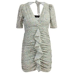 Faina - Jurk - Sand - Bloemenprint - Kort/Mini - Slanke Pasvorm - Kwartmouw