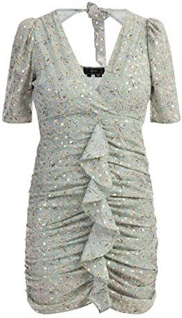 Faina - Jurk - Sand - Bloemenprint - Kort/Mini - Slanke Pasvorm - Kwartmouw