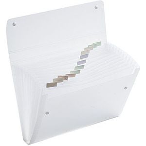 A4 Uitbreidende Bestandsmap - Clear 13 Gusset Pocket Folder - Multi Sectie Map met Stud Wallet Closer - Document Wallet Folder van ARPAN (Clear)