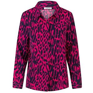 Apart blouse met dierenprint, fuchsia/zwart, 38