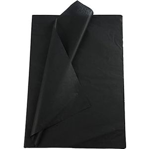 Zijdepapier, blad 50 x 70 cm, 14 cm, zwart, 25 vellen