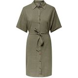 5715367304580 PCVINSTY SS Shirt TIE Dress NOOS Jurk, Deep Lichen Green, XS, diep lichen green, XS