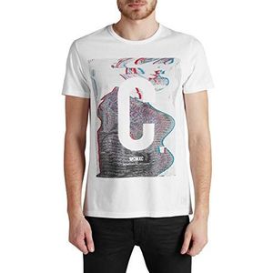 Jack & Jones Glitch T-shirt met print, korte mouwen, heren - wit - Small