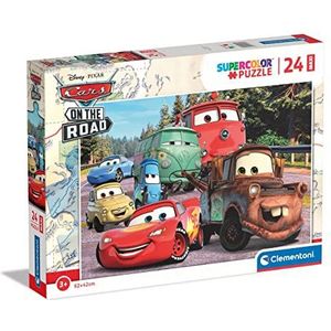 Clementoni - Puzzel 24 Stukjes Maxi Disney Cars On The Road, Kinderpuzzels, 3-5 jaar, 24239